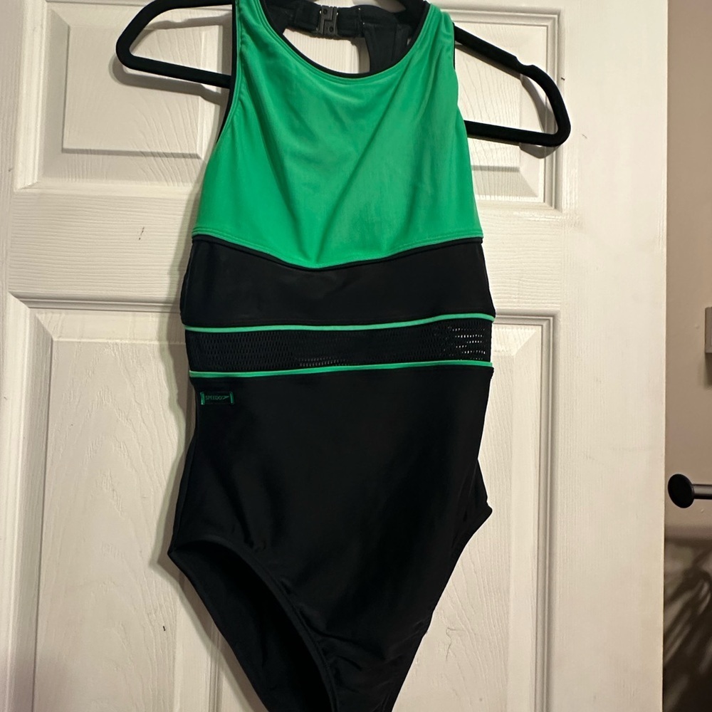 Speedo Black and Green Swimsuit